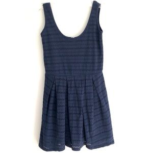 Bethany Mota Navy Blue Eyelet Tank Skater Dress Size XS